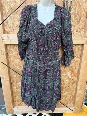 torrid Olive & Burgundy Floral Midi Dress